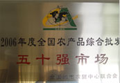 2006年度全国农产品综合批发五十强市场